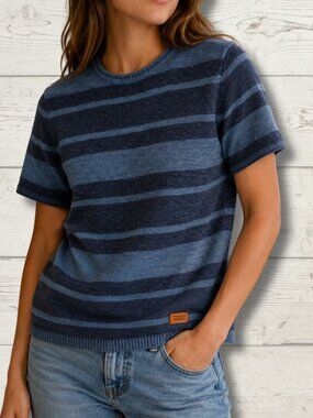 Flying Machine Striped Knit Shirt – Size Large – 100% Cotton
